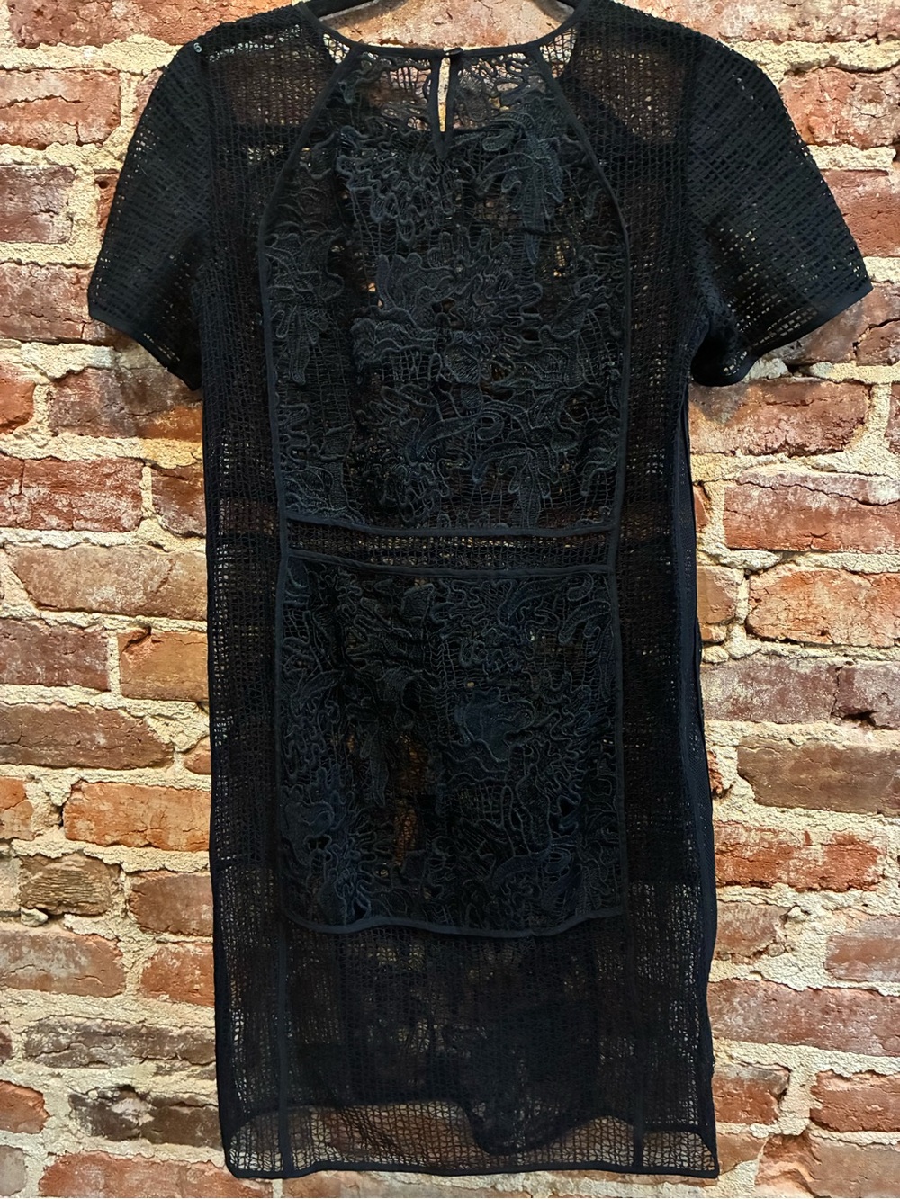 Rebecca Taylor Black Lace & Crochet Mini Dress - Picture 8 of 8
